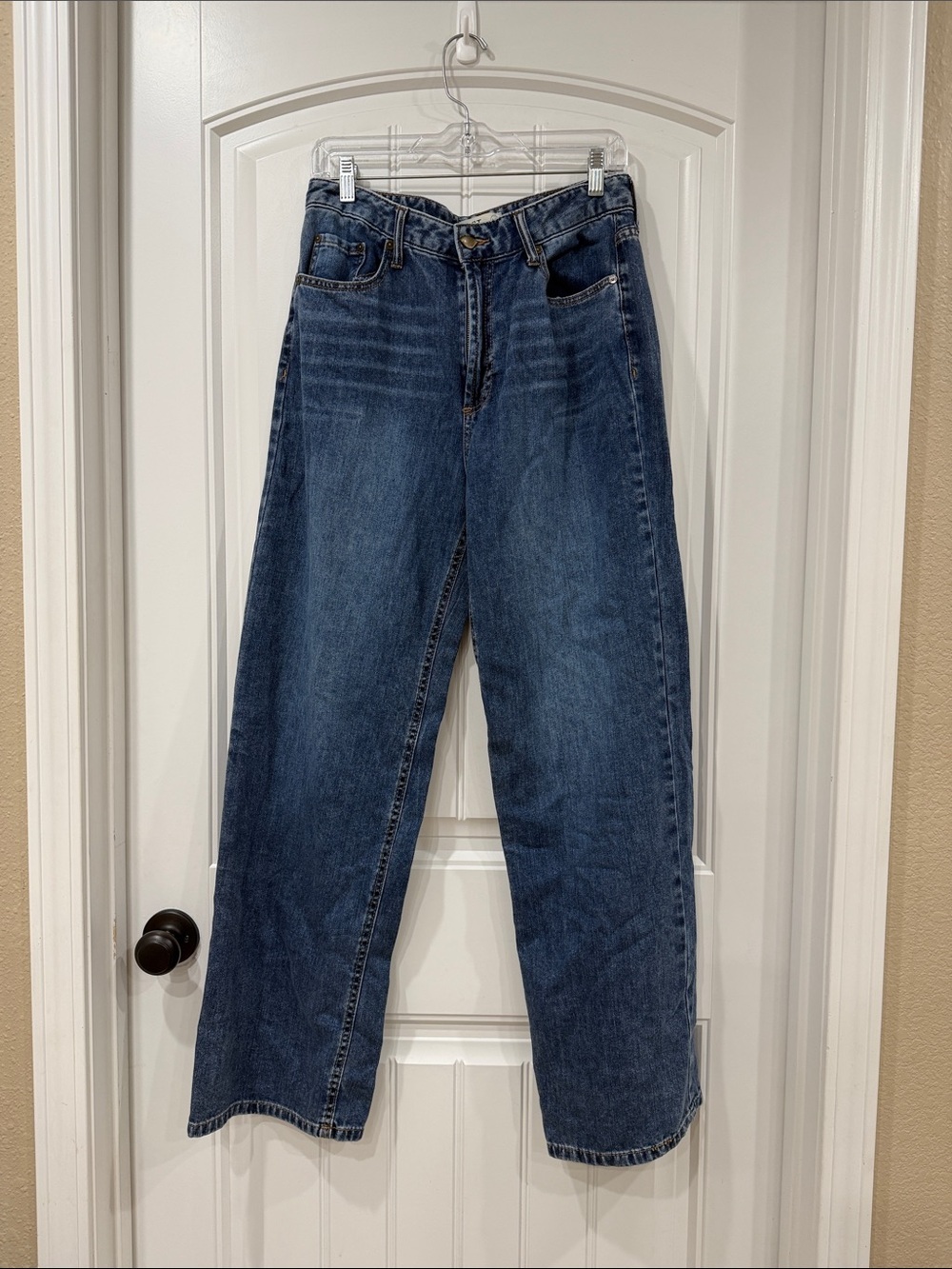 EUC Oat New York Cloud Luxe Relaxed Wide-Leg Blue Denim Jeans